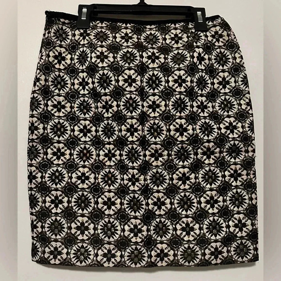 MSSP Max Studio black gold stretch pencil skirt size 2 - Picture 4 of 9